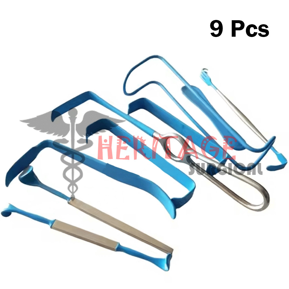 Surgical insulated Retractor set of 9 pcs,surgical instruments