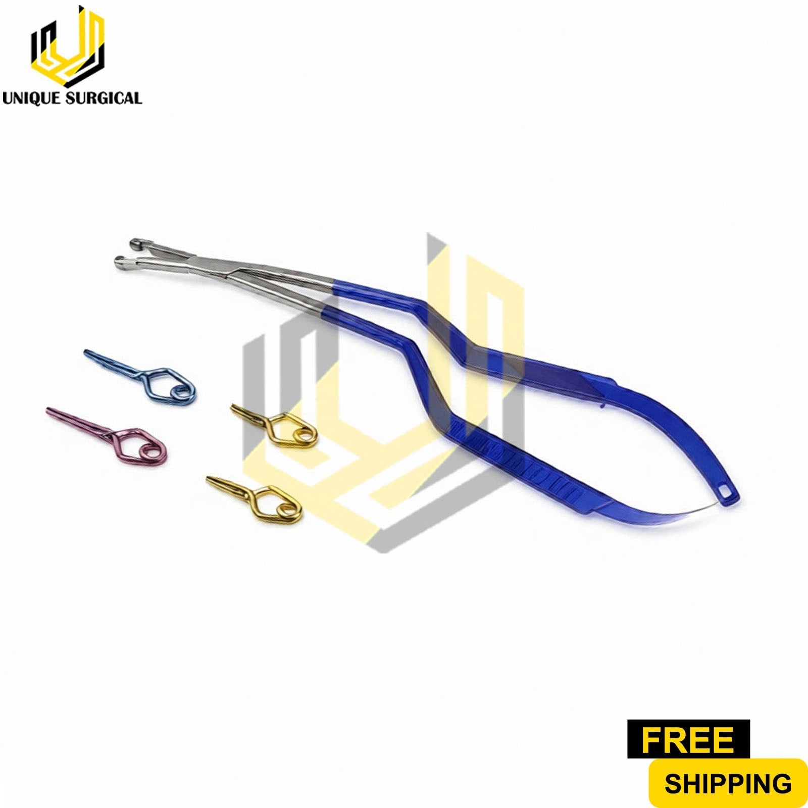 Yasargil Aneurysm Clip Applicator with 4 Clips – Neurosurgery Instrument Set