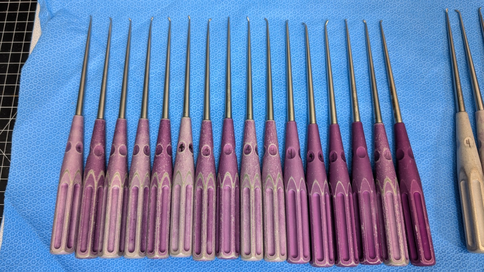 114x LOT: V Mueller Chroma-Line Neuro Spine Curettes U-0176 0151 0163 0175 0154