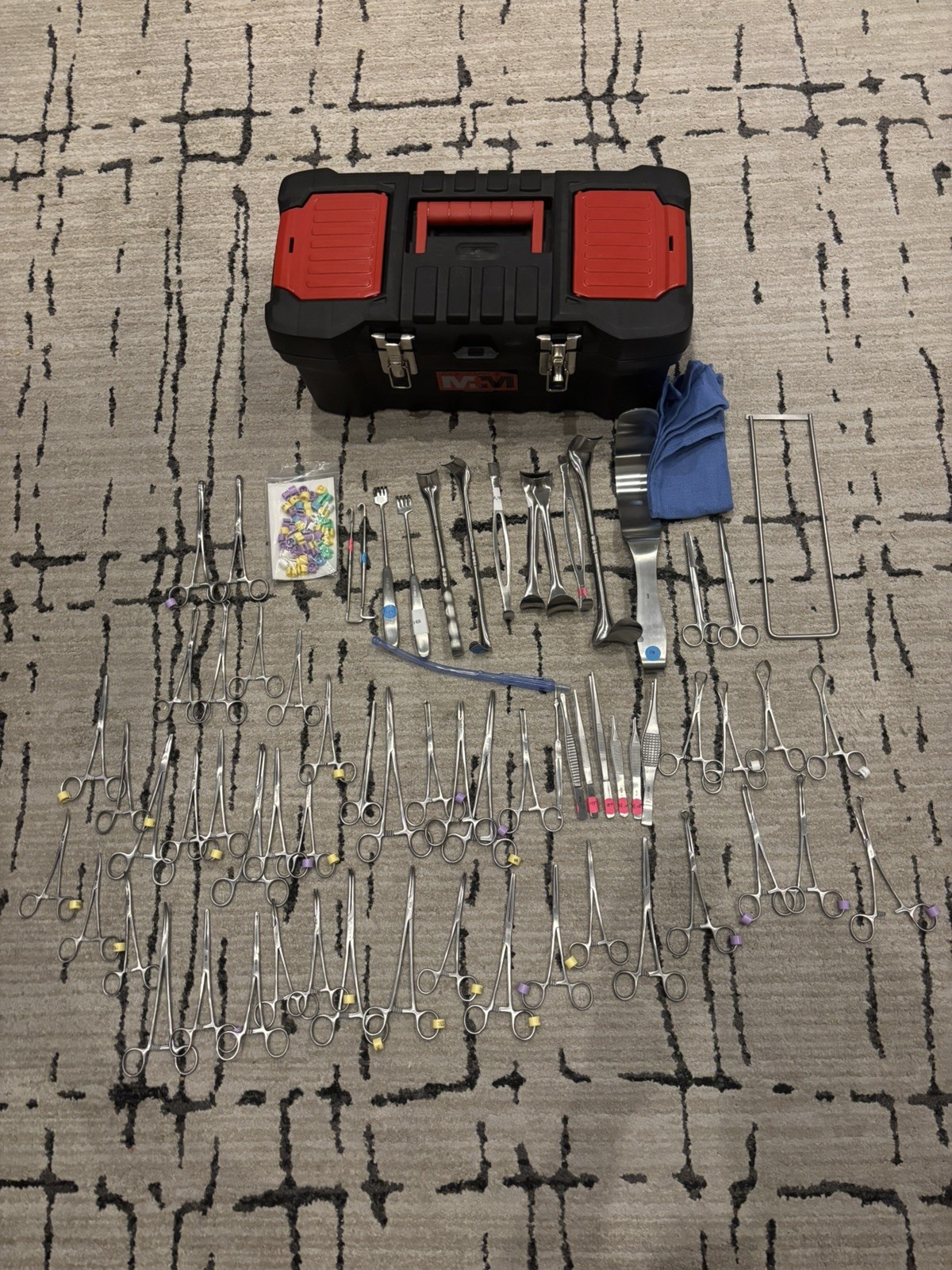 Mock Medical Major Laparotomy Kit of 75 Pieces. Scissors, Forceps, MORE.