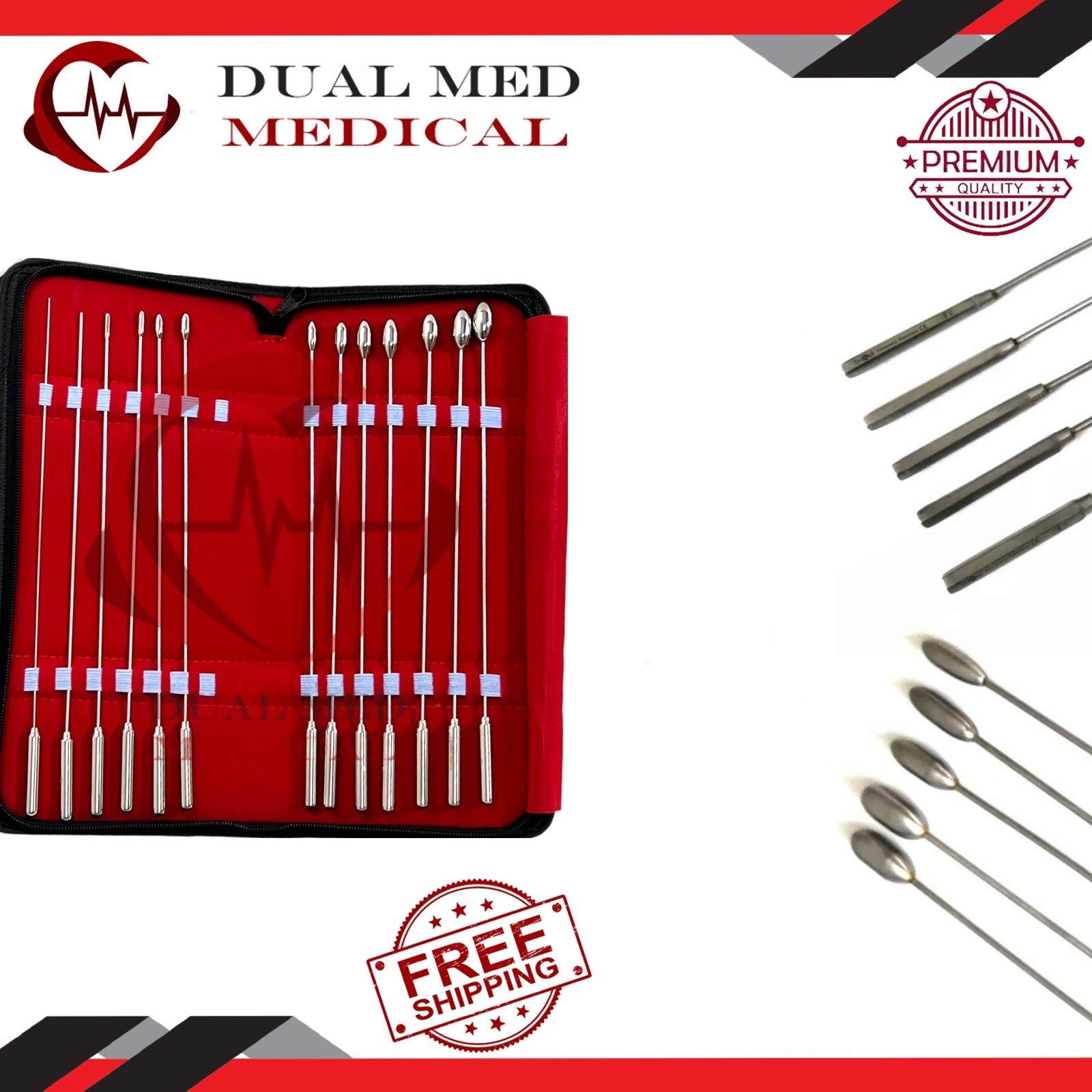 PREMIUM O.R GRADE BAKES ROSEBUD URETHRAL SOUNDS DILATOR SET SURGICAL INSTRUMENTS