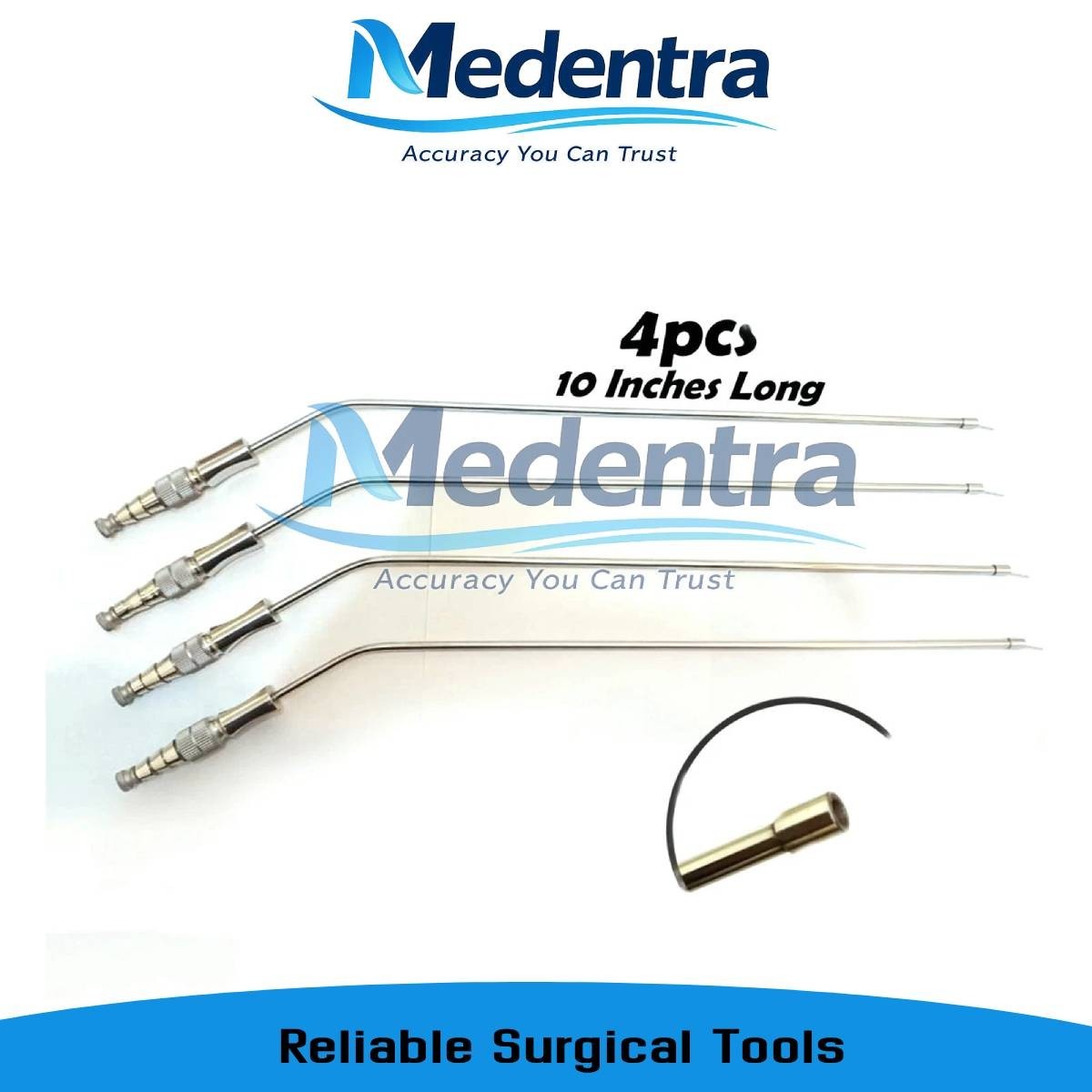 FRAZIERS SUCTION TUBE 10FR ATRAUMATIC TIP INSTRUMENTS 10INCH LONG 4PCS SET