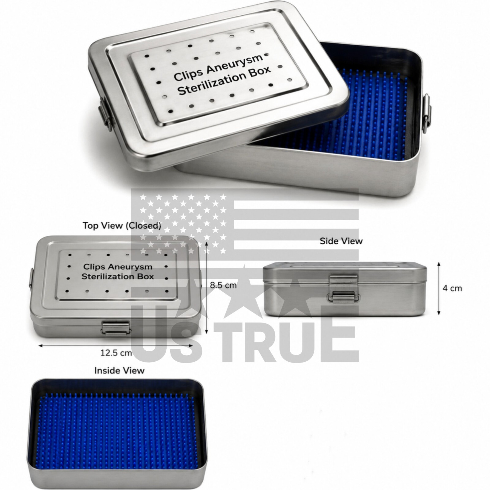 Aneurysm Titanium Clips Set 40 Pcs with Sterilization Box Neurosurgery Surgical