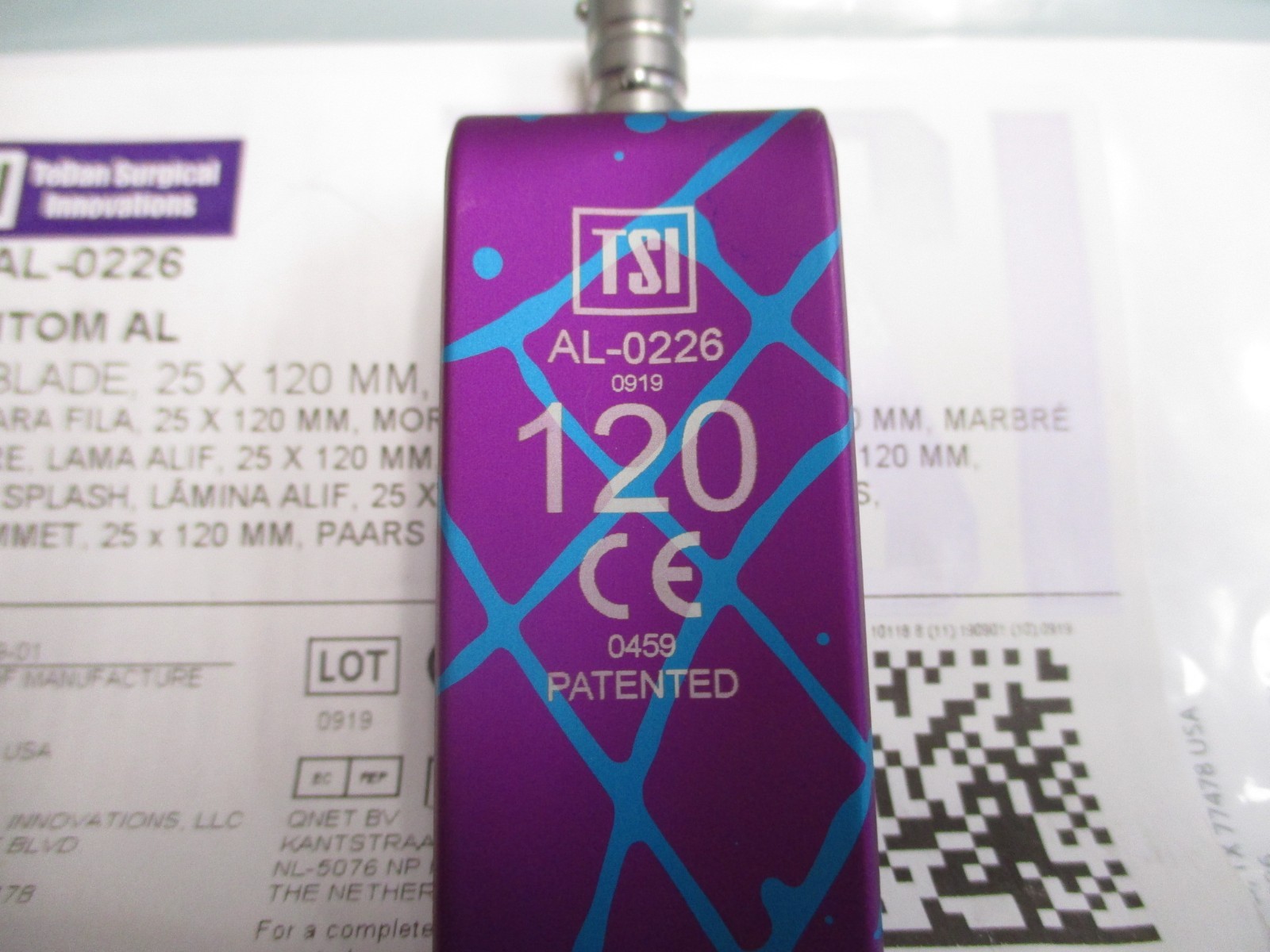 Tedan AL-0226 ALIF Blade, 25 X 120 MM, Purple Splash, Aluminum