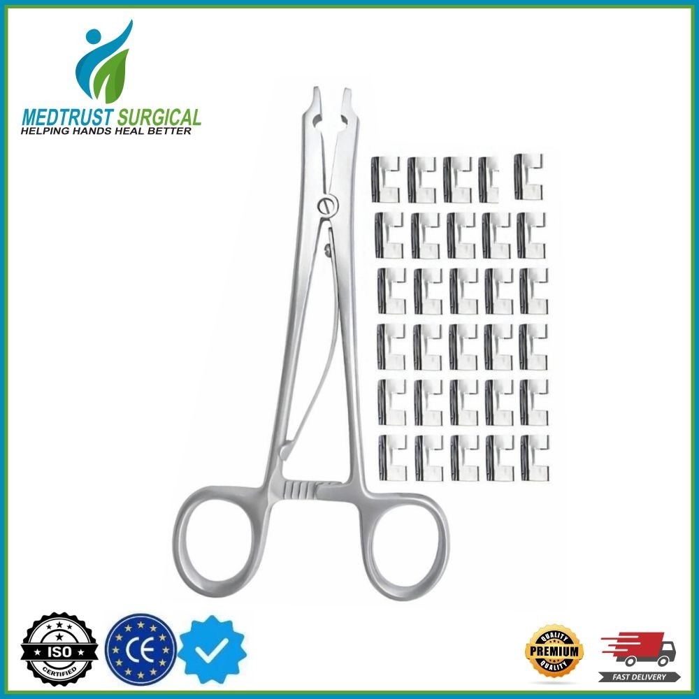 Raney Scalp Clip Applicator Plus Surgical Instruments Orthopedic 30 Pcs Clips