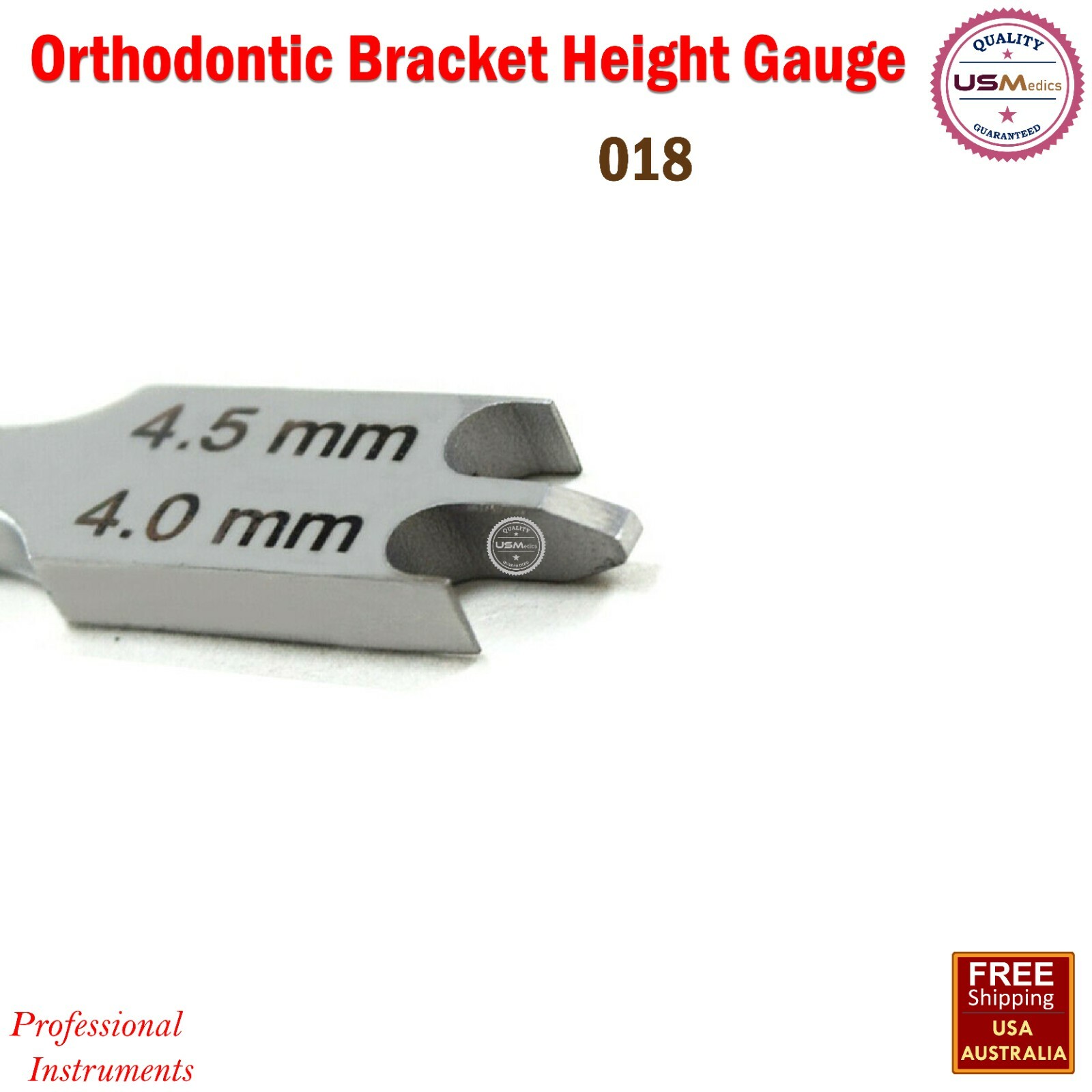 Orthodontic Dental Bracket Positioning Height Gauge 018 Surgical Instruments