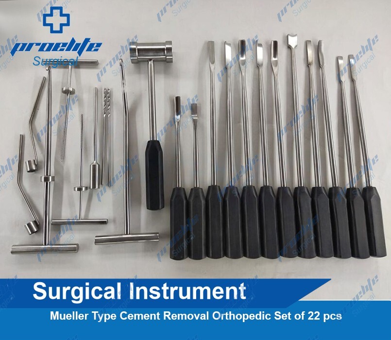 Mueller Type Cement Removal Orthopedic Set of 22 pcs