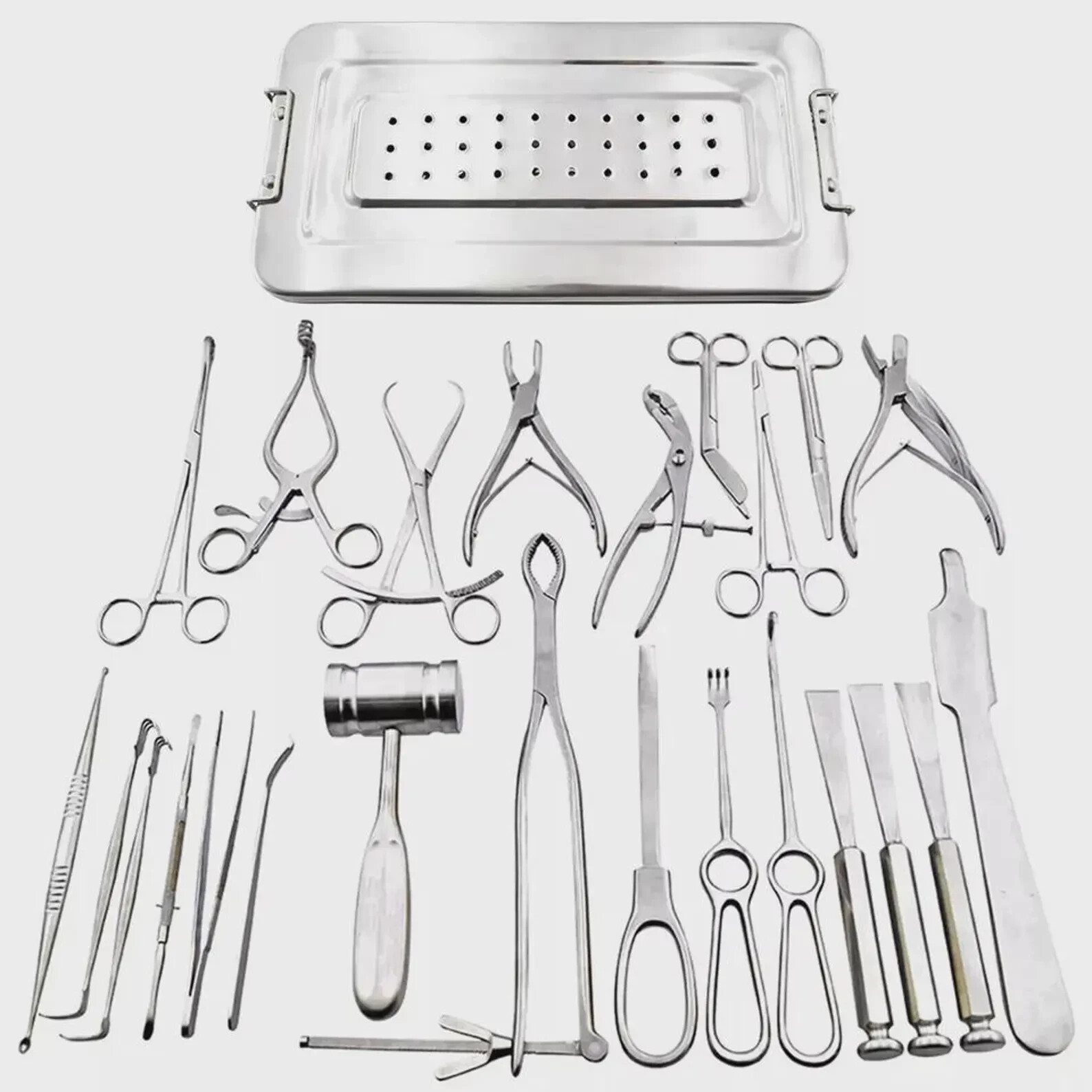 Basic Orthopedic Surgery Set of 25 PCS of Surgical Instruments With Box