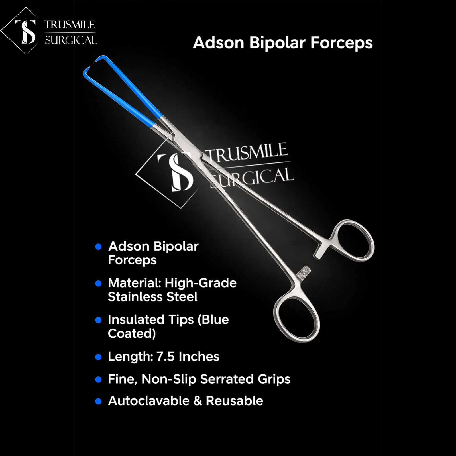 Schroeder-Braun Tenaculum Forceps, 10.0″, Insulated Flat Tips Stainless Steel A+